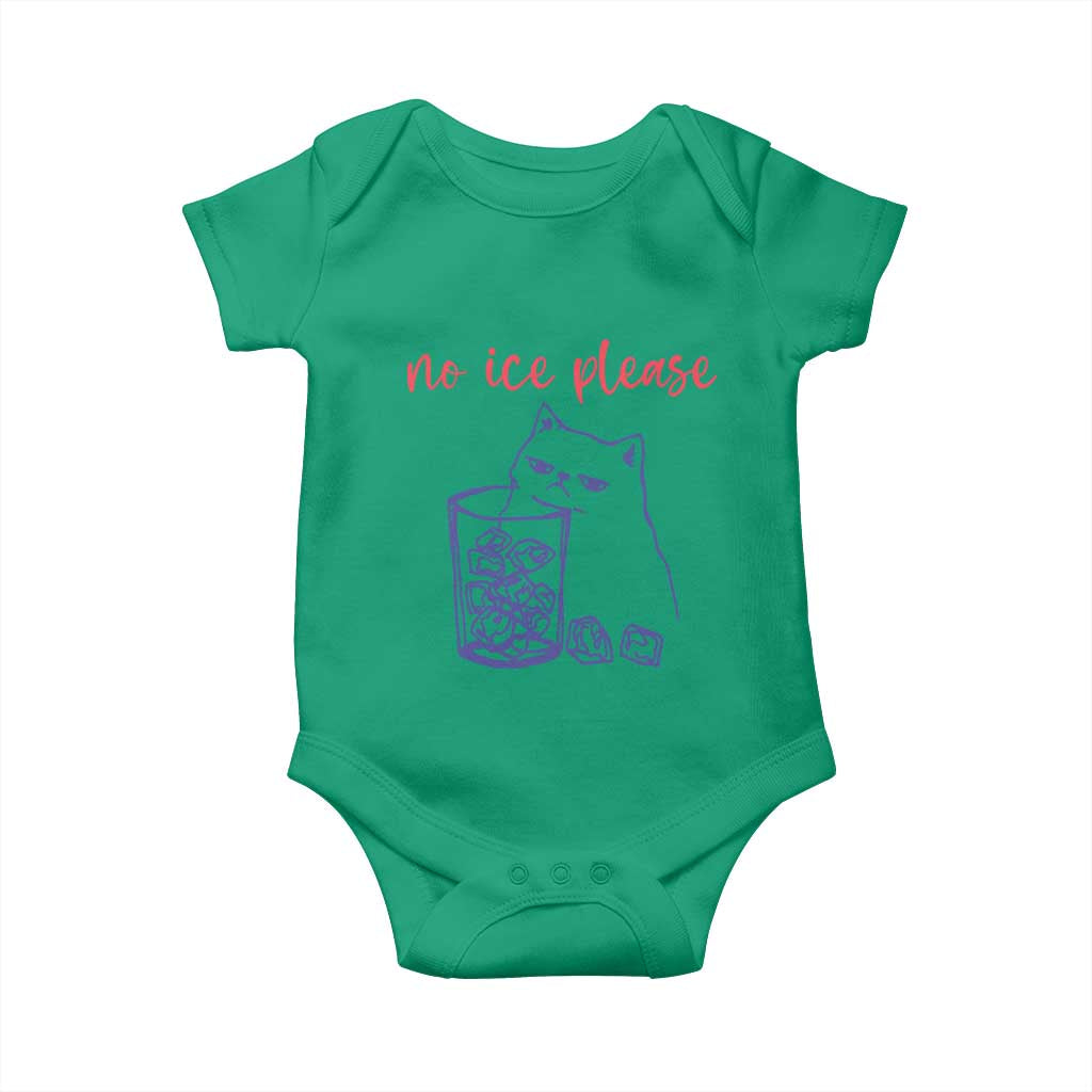 No Ice Please Funny Cat Meme Baby Onesie Subtle Against Ice Protest Political Resistance TS02 Irish Green Print Your Wear