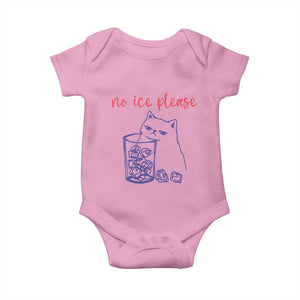 No Ice Please Funny Cat Meme Baby Onesie Subtle Against Ice Protest Political Resistance TS02 Light Pink Print Your Wear