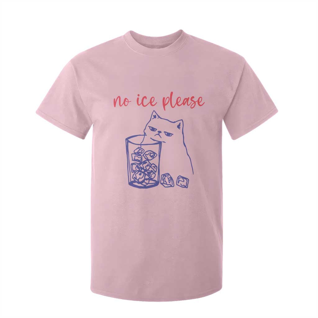 No Ice Please Funny Cat Meme T Shirt For Kid Subtle Against Ice Protest Political Resistance TS02 Light Pink Print Your Wear