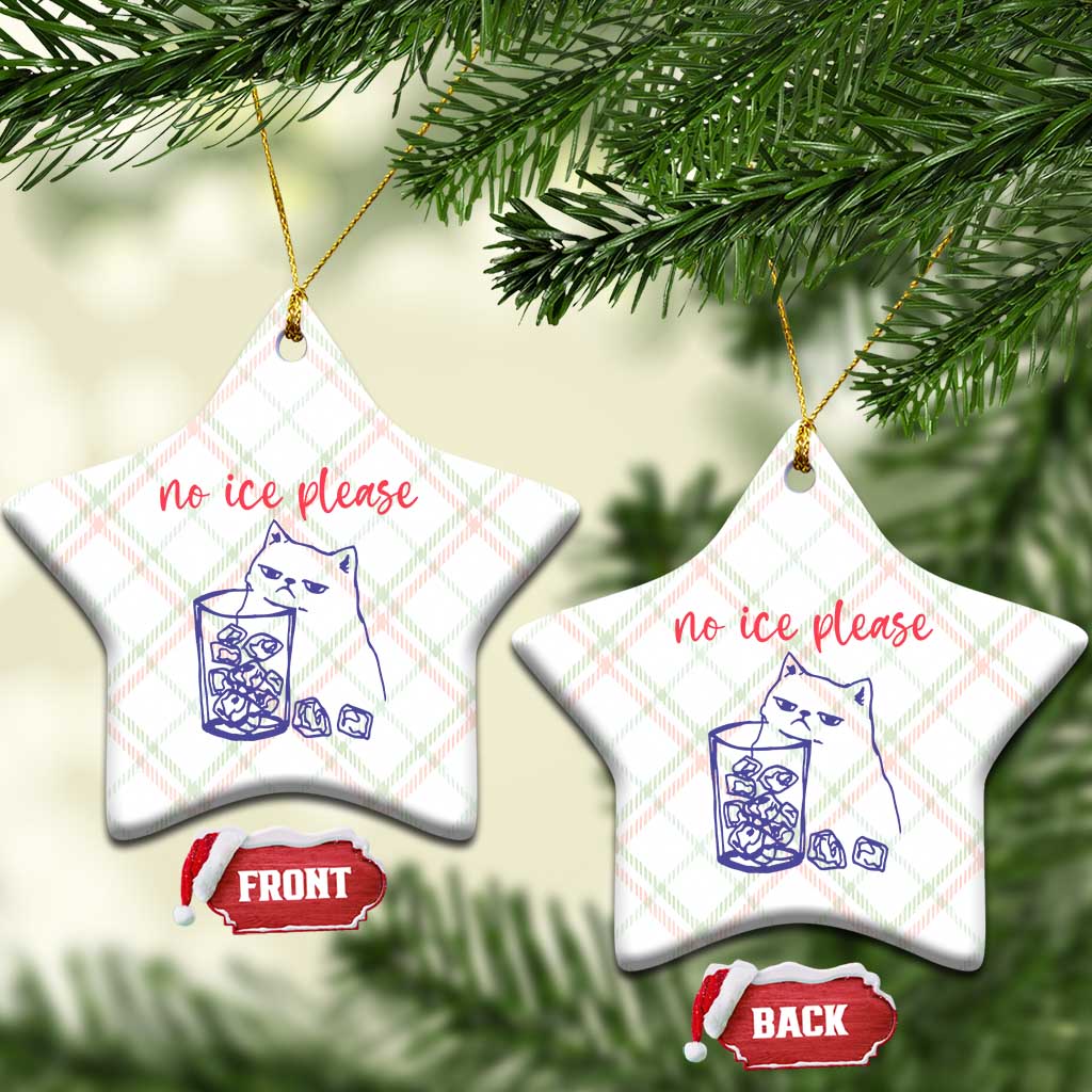 No Ice Please Funny Cat Meme Ceramic Ornament Subtle Against Ice Protest Political Resistance TS02 Print Your Wear