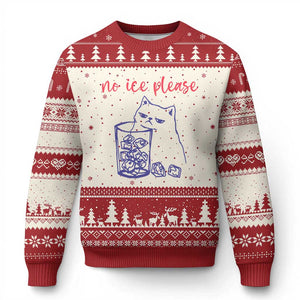 No Ice Please Funny Cat Meme Ugly Christmas Sweater Subtle Against Ice Protest Political Resistance TS02 Beige Red Print Your Wear