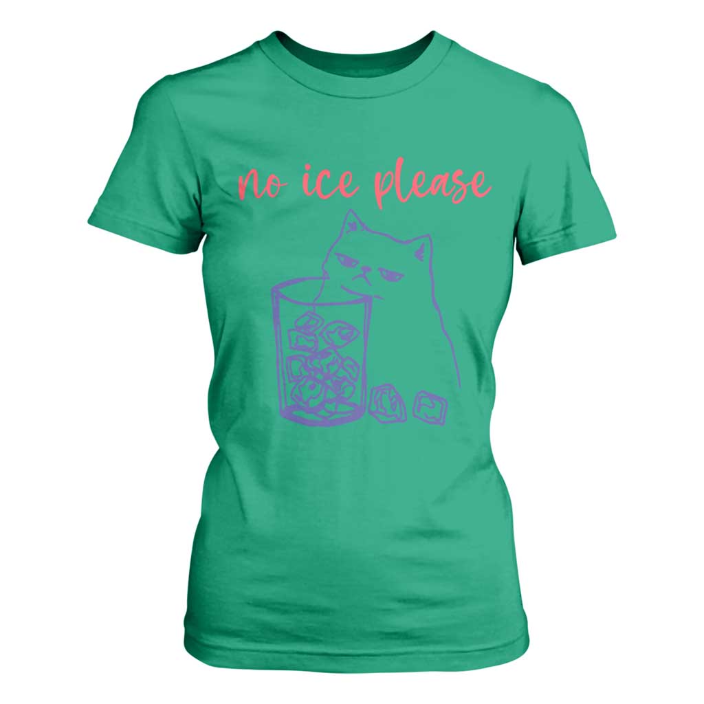 No Ice Please Funny Cat Meme T Shirt For Women Subtle Against Ice Protest Political Resistance TS02 Irish Green Print Your Wear