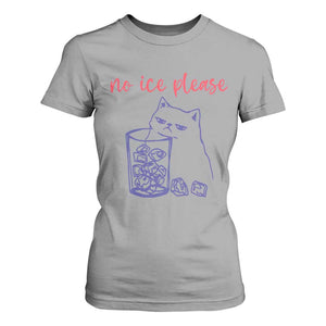 No Ice Please Funny Cat Meme T Shirt For Women Subtle Against Ice Protest Political Resistance TS02 Sport Gray Print Your Wear