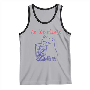 No Ice Please Funny Cat Meme Tank Top Subtle Against Ice Protest Political Resistance TS02 Athletic Heather Black Print Your Wear