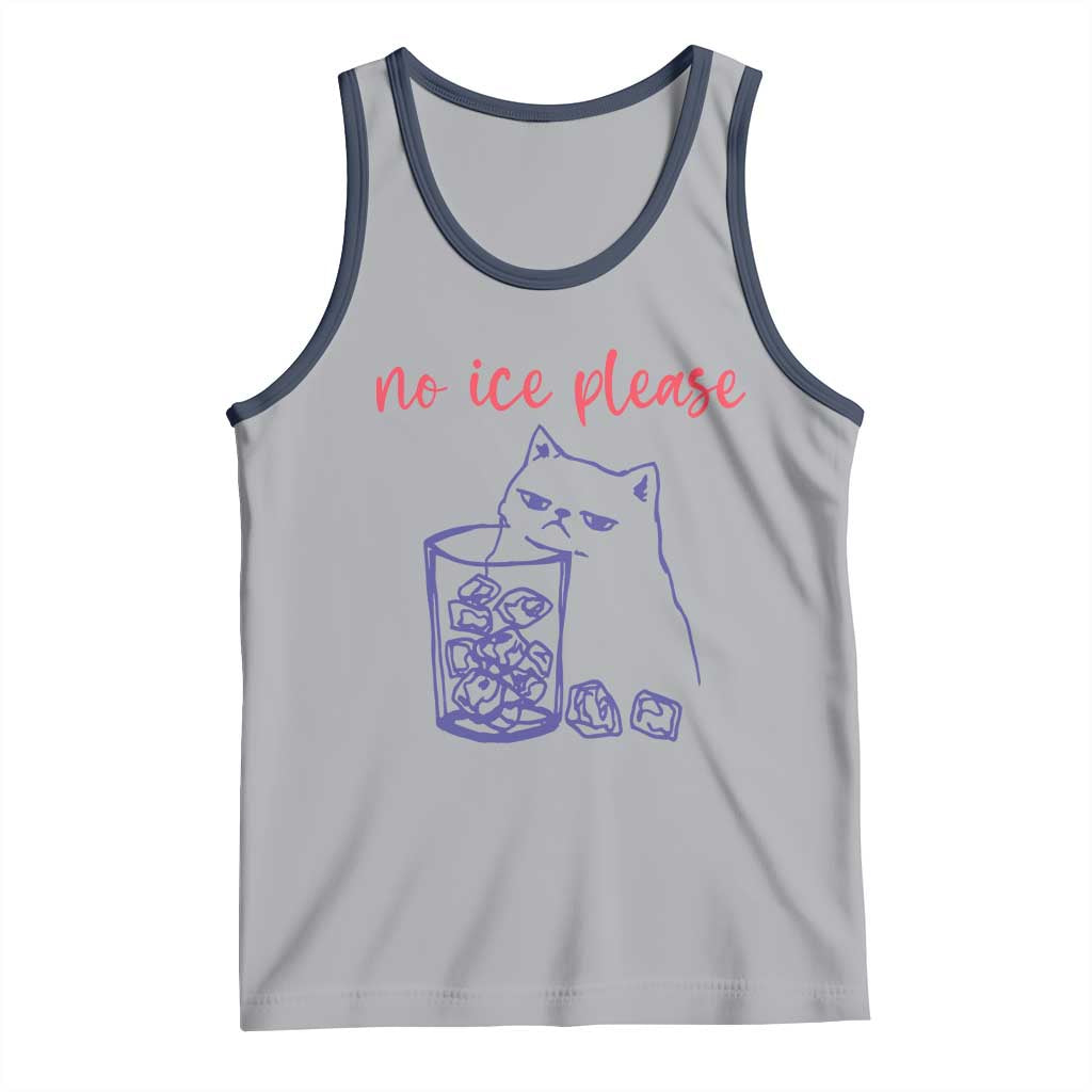 No Ice Please Funny Cat Meme Tank Top Subtle Against Ice Protest Political Resistance TS02 Athletic Heather Navy Print Your Wear