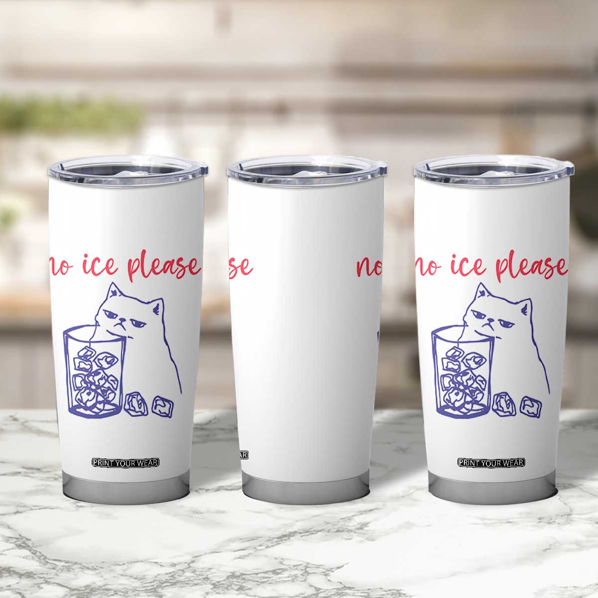 No Ice Please Funny Cat Meme Tumbler Cup Subtle Against Ice Protest Political Resistance TS02 Print Your Wear