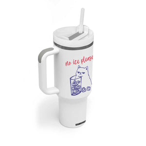 No Ice Please Funny Cat Meme Tumbler With Handle Subtle Against Ice Protest Political Resistance TS02 Print Your Wear