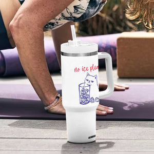 No Ice Please Funny Cat Meme Tumbler With Handle Subtle Against Ice Protest Political Resistance TS02 Print Your Wear