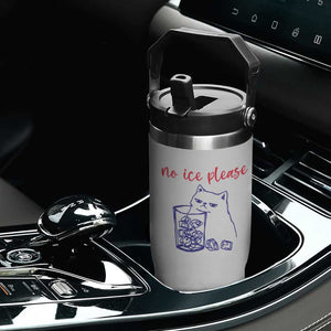 No Ice Please Funny Cat Meme Flip Straw Tumbler Subtle Against Ice Protest Political Resistance TS02 Print Your Wear