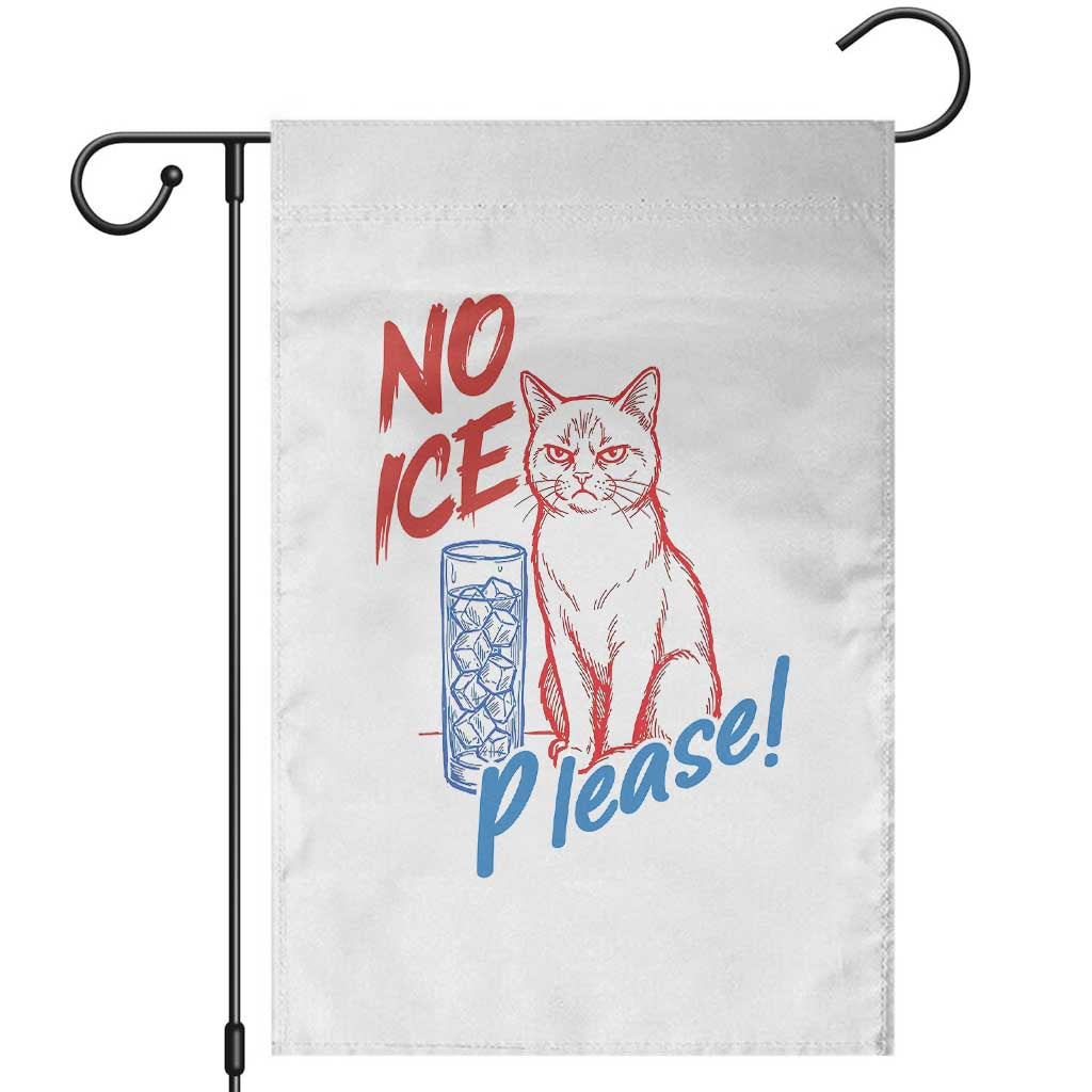 No Ice Please Angry Cat Graphic Garden Flag Subtle Against Ice Protest Political Resistance TS02 White Print Your Wear