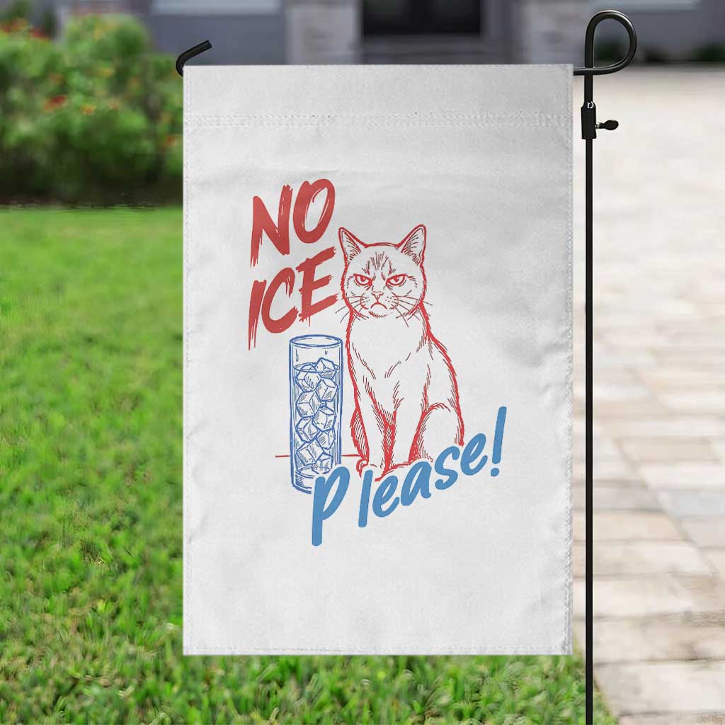 No Ice Please Angry Cat Graphic Garden Flag Subtle Against Ice Protest Political Resistance TS02 Print Your Wear