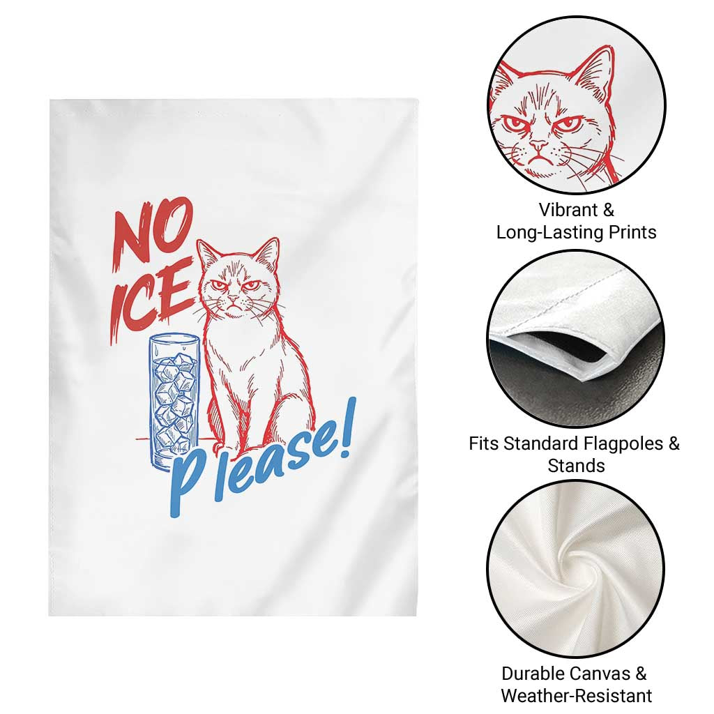 No Ice Please Angry Cat Graphic Garden Flag Subtle Against Ice Protest Political Resistance TS02 Print Your Wear