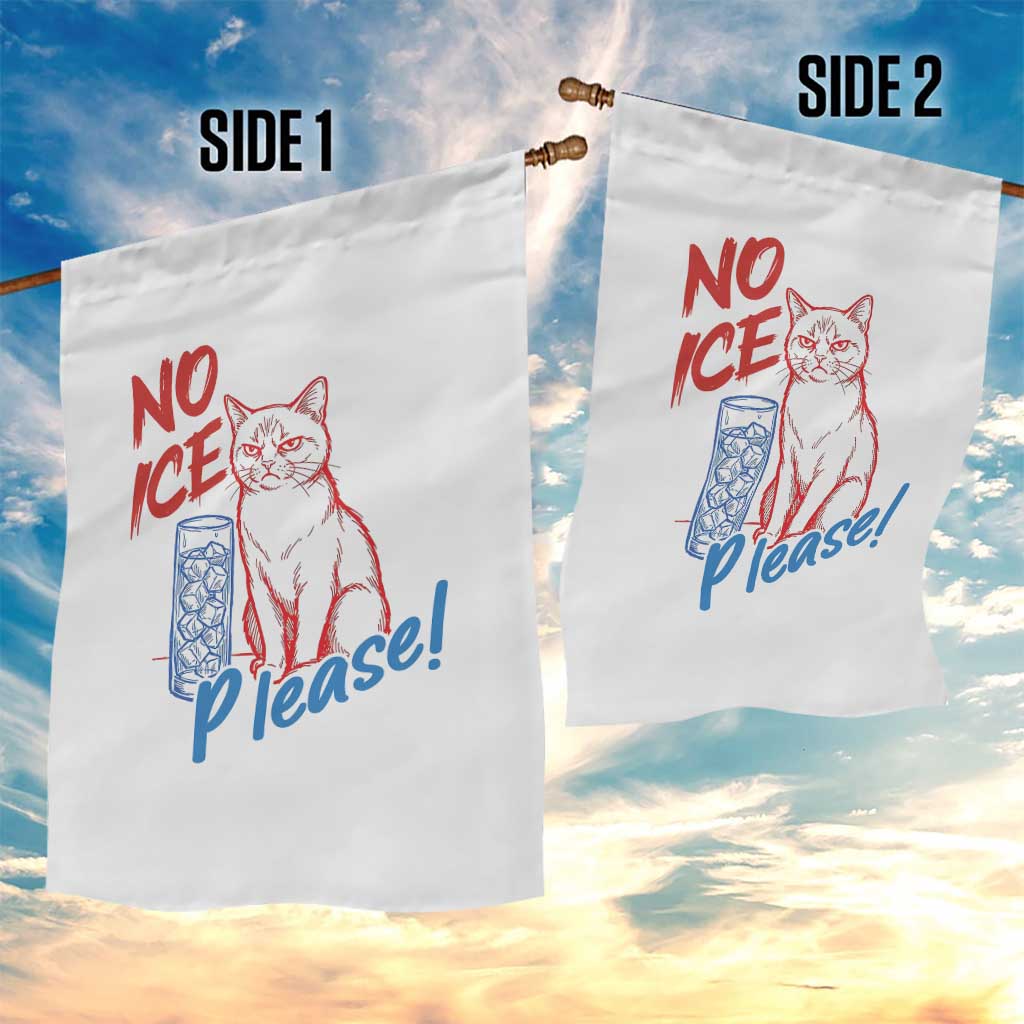 No Ice Please Angry Cat Graphic Garden Flag Subtle Against Ice Protest Political Resistance TS02 Print Your Wear