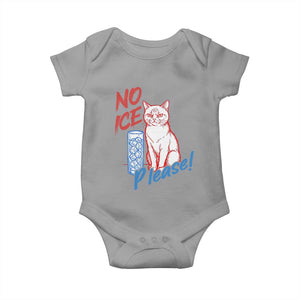 No Ice Please Angry Cat Graphic Baby Onesie Subtle Against Ice Protest Political Resistance TS02 Sport Gray Print Your Wear