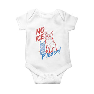No Ice Please Angry Cat Graphic Baby Onesie Subtle Against Ice Protest Political Resistance TS02 White Print Your Wear