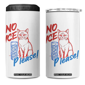 No Ice Please Angry Cat Graphic 4 in 1 Can Cooler Tumbler Subtle Against Ice Protest Political Resistance TS02 One Size: 16 oz White Print Your Wear