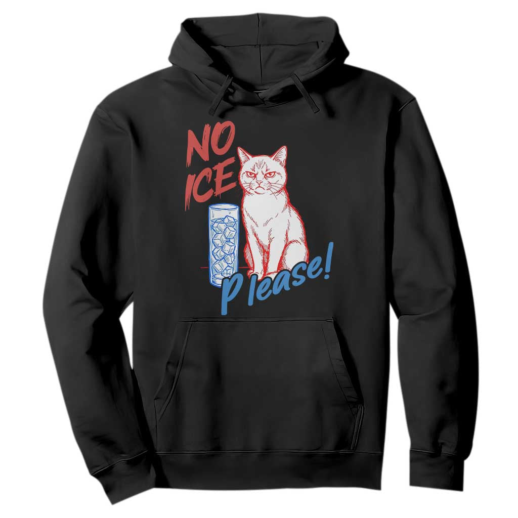 No Ice Please Angry Cat Graphic Hoodie Subtle Against Ice Protest Political Resistance TS02 Black Print Your Wear