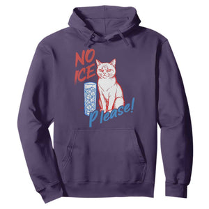 No Ice Please Angry Cat Graphic Hoodie Subtle Against Ice Protest Political Resistance TS02 Purple Print Your Wear