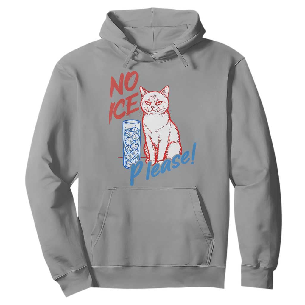 No Ice Please Angry Cat Graphic Hoodie Subtle Against Ice Protest Political Resistance TS02 Sport Gray Print Your Wear