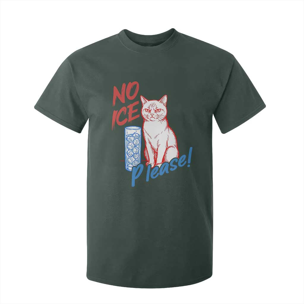 No Ice Please Angry Cat Graphic T Shirt For Kid Subtle Against Ice Protest Political Resistance TS02 Dark Forest Green Print Your Wear