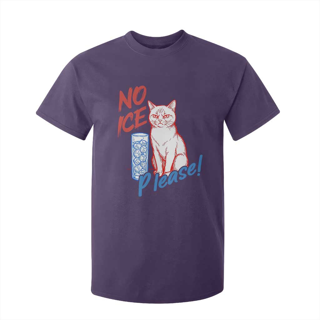 No Ice Please Angry Cat Graphic T Shirt For Kid Subtle Against Ice Protest Political Resistance TS02 Purple Print Your Wear