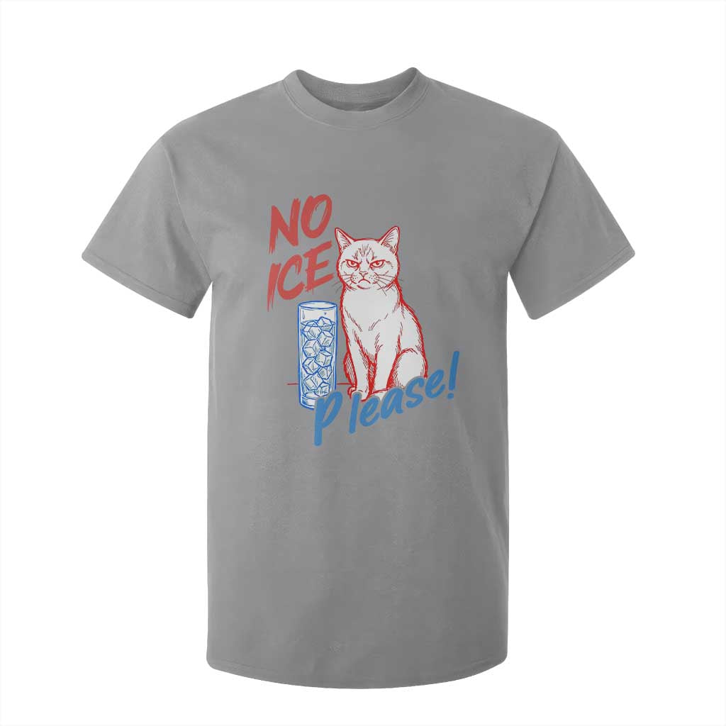 No Ice Please Angry Cat Graphic T Shirt For Kid Subtle Against Ice Protest Political Resistance TS02 Sport Gray Print Your Wear