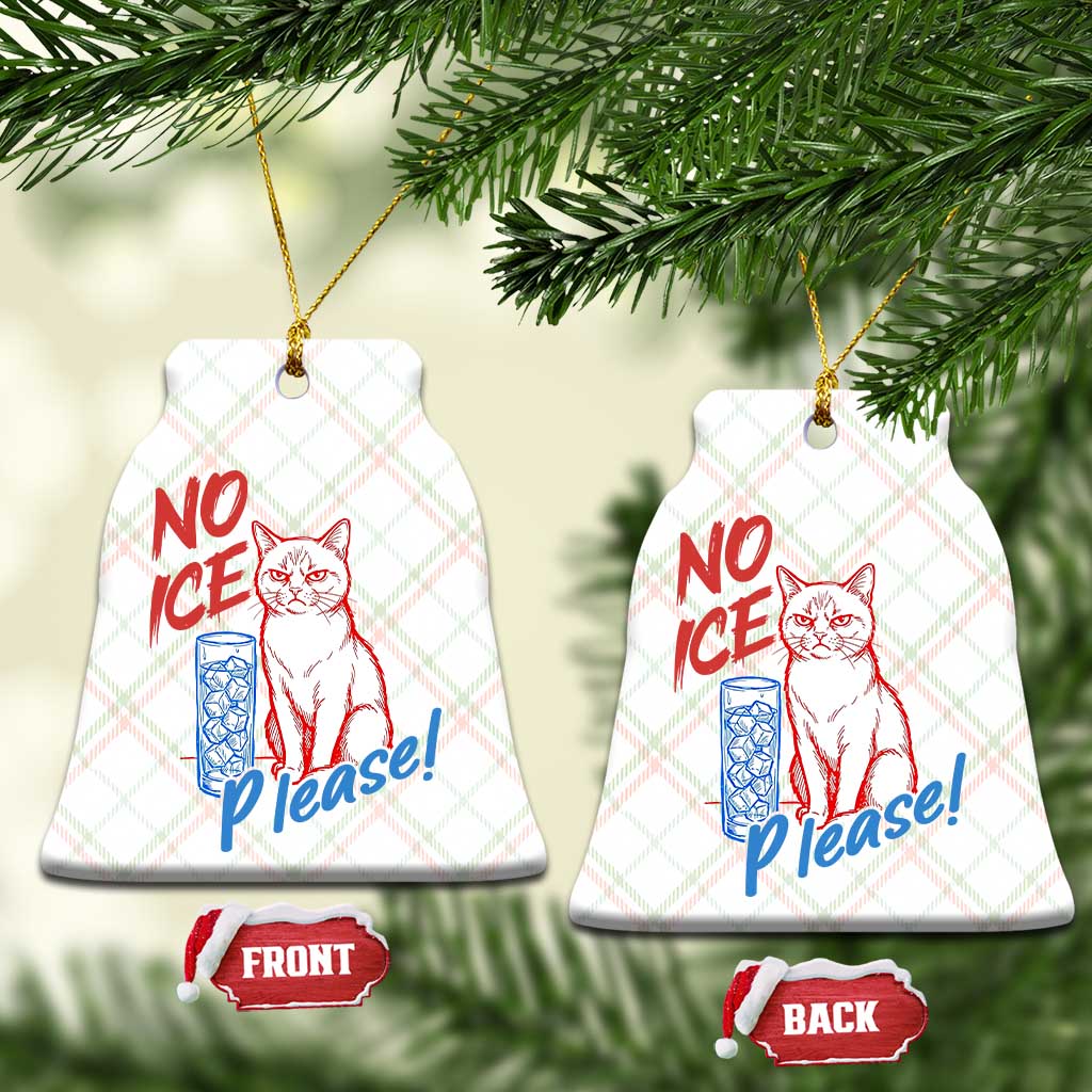 No Ice Please Angry Cat Graphic Ceramic Ornament Subtle Against Ice Protest Political Resistance TS02 Print Your Wear