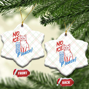 No Ice Please Angry Cat Graphic Ceramic Ornament Subtle Against Ice Protest Political Resistance TS02 Print Your Wear
