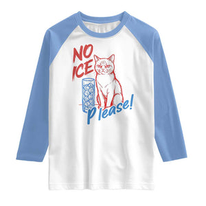 No Ice Please Angry Cat Graphic Raglan Shirt Subtle Against Ice Protest Political Resistance TS02 White Carolina Blue Print Your Wear