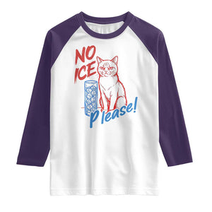 No Ice Please Angry Cat Graphic Raglan Shirt Subtle Against Ice Protest Political Resistance TS02 White Purple Print Your Wear