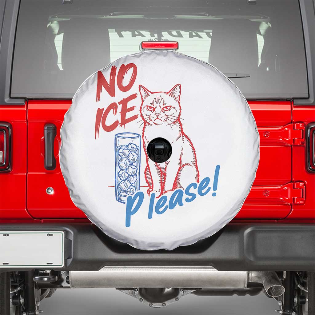 No Ice Please Angry Cat Graphic Spare Tire Cover Subtle Against Ice Protest Political Resistance TS02 White Print Your Wear