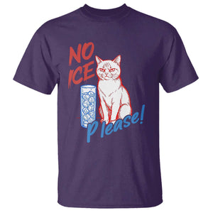 No Ice Please Angry Cat Graphic T Shirt Subtle Against Ice Protest Political Resistance TS02 Purple Print Your Wear