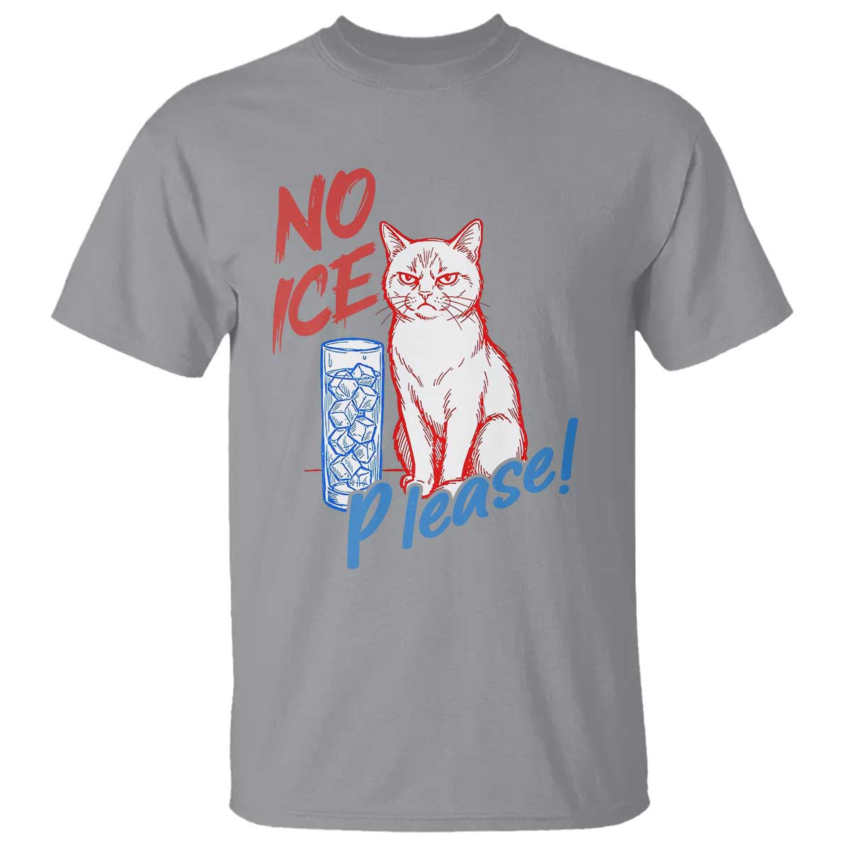 No Ice Please Angry Cat Graphic T Shirt Subtle Against Ice Protest Political Resistance TS02 Sport Gray Print Your Wear
