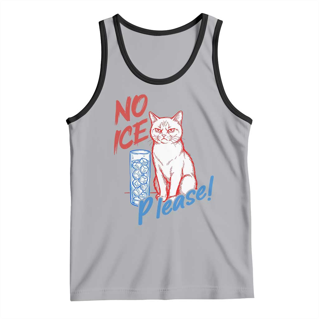 No Ice Please Angry Cat Graphic Tank Top Subtle Against Ice Protest Political Resistance TS02 Athletic Heather Black Print Your Wear