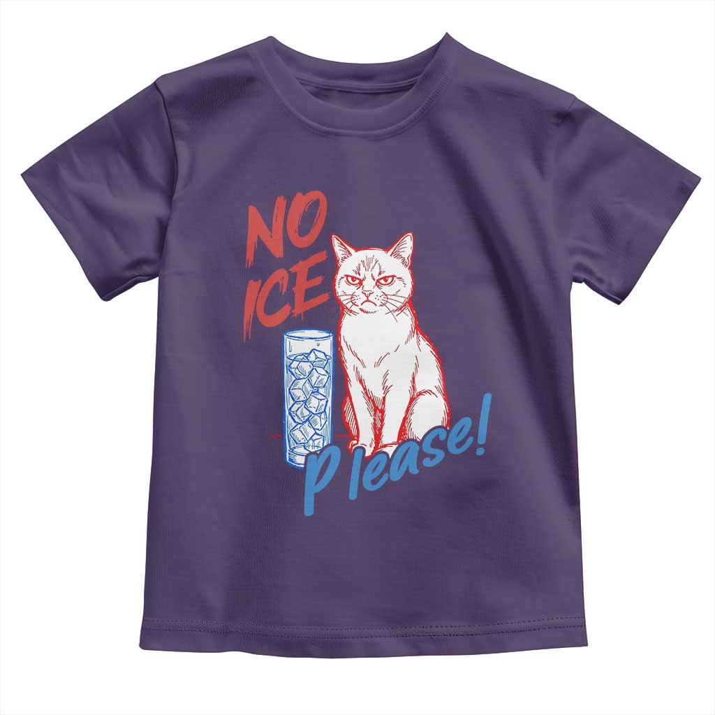 No Ice Please Angry Cat Graphic Toddler T Shirt Subtle Against Ice Protest Political Resistance TS02 Purple Print Your Wear