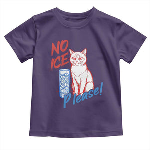 No Ice Please Angry Cat Graphic Toddler T Shirt Subtle Against Ice Protest Political Resistance TS02 Purple Print Your Wear