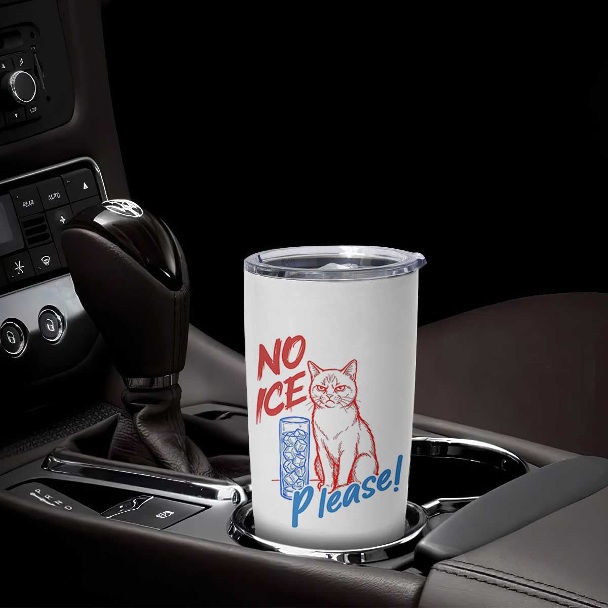 No Ice Please Angry Cat Graphic Tumbler Cup Subtle Against Ice Protest Political Resistance TS02 Print Your Wear
