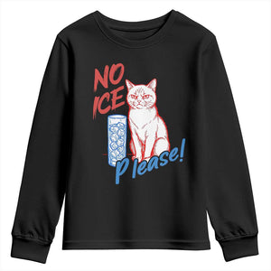 No Ice Please Angry Cat Graphic Youth Sweatshirt Subtle Against Ice Protest Political Resistance TS02 Black Print Your Wear