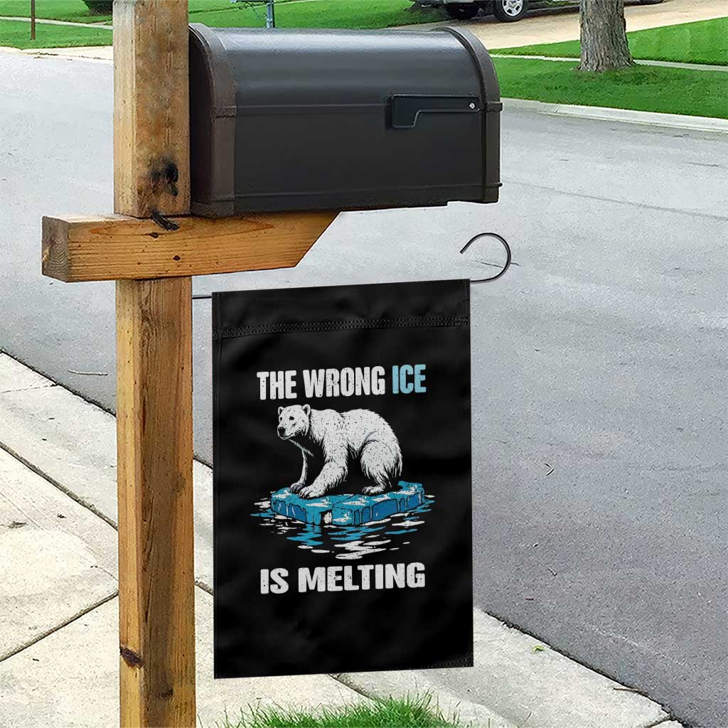 The Wrong Ice is Melting Polar Bear Garden Flag Against Ice Environmental Activist Protest TS02 Print Your Wear
