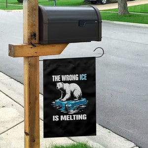 The Wrong Ice is Melting Polar Bear Garden Flag Against Ice Environmental Activist Protest TS02 Print Your Wear