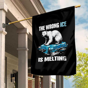 The Wrong Ice is Melting Polar Bear Garden Flag Against Ice Environmental Activist Protest TS02 Print Your Wear