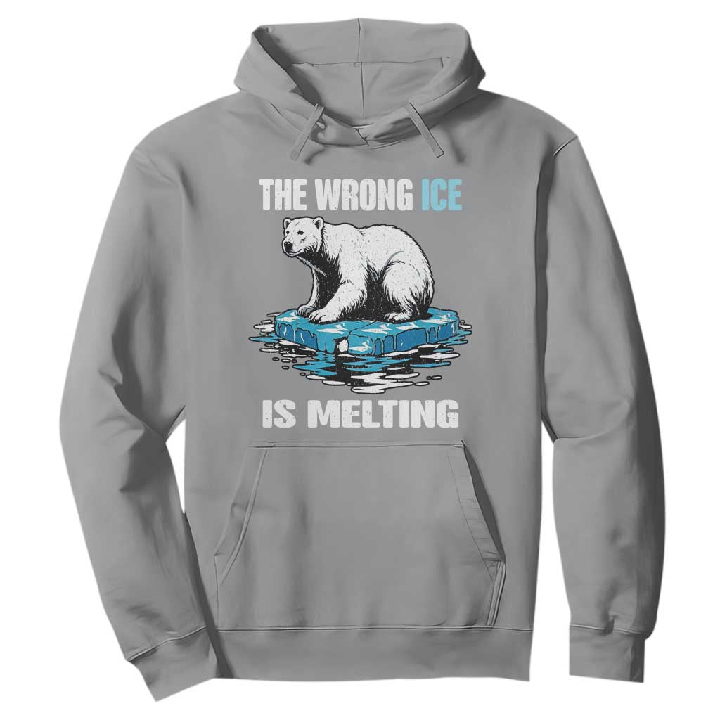 The Wrong Ice is Melting Polar Bear Hoodie Against Ice Environmental Activist Protest TS02 Sport Gray Print Your Wear
