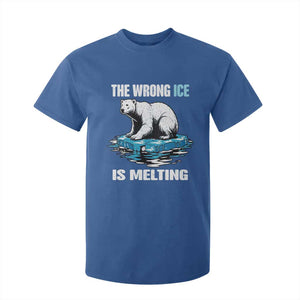 The Wrong Ice is Melting Polar Bear T Shirt For Kid Against Ice Environmental Activist Protest TS02 Royal Blue Print Your Wear