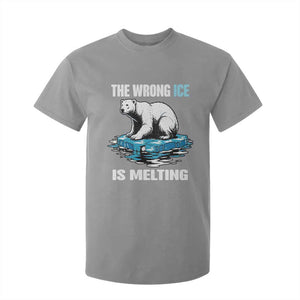 The Wrong Ice is Melting Polar Bear T Shirt For Kid Against Ice Environmental Activist Protest TS02 Sport Gray Print Your Wear