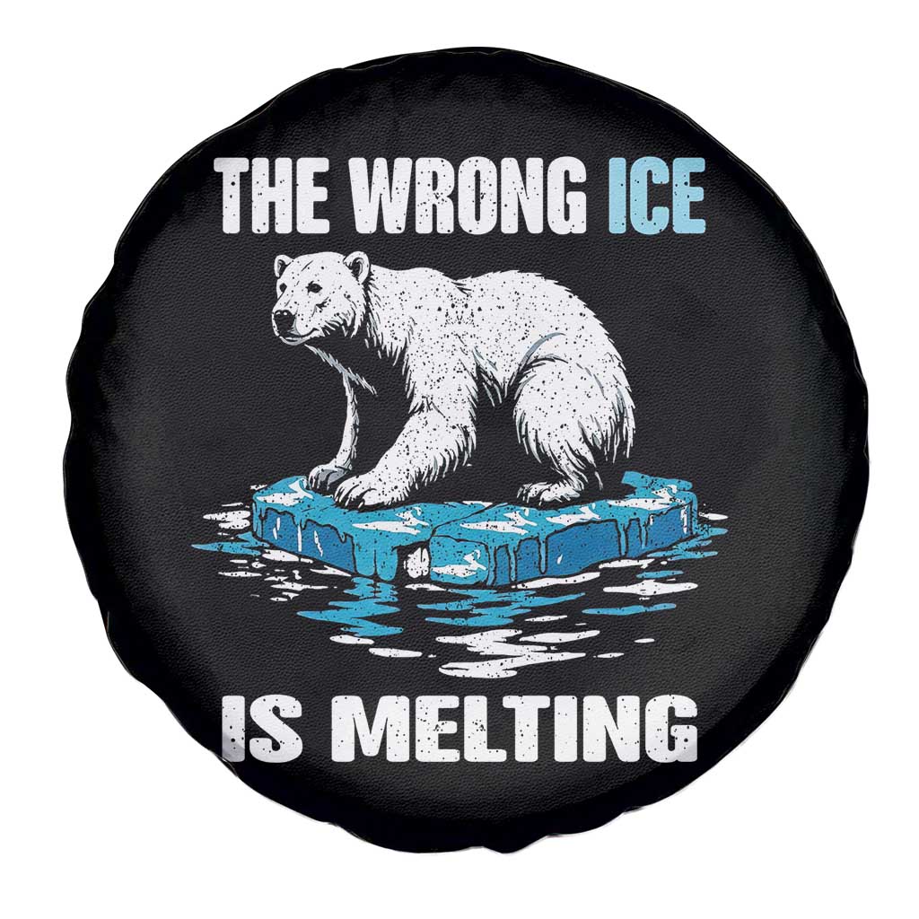 The Wrong Ice is Melting Polar Bear Spare Tire Cover Against Ice Environmental Activist Protest TS02 Print Your Wear