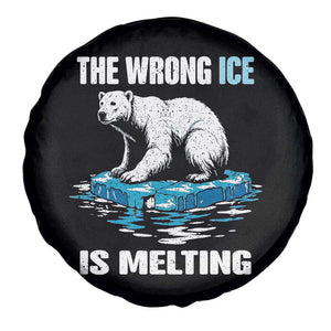 The Wrong Ice is Melting Polar Bear Spare Tire Cover Against Ice Environmental Activist Protest TS02 Print Your Wear