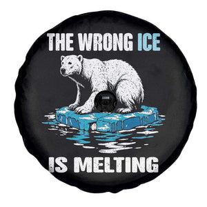The Wrong Ice is Melting Polar Bear Spare Tire Cover Against Ice Environmental Activist Protest TS02 Print Your Wear