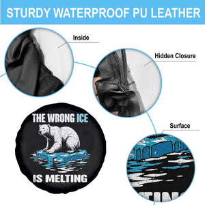 The Wrong Ice is Melting Polar Bear Spare Tire Cover Against Ice Environmental Activist Protest TS02 Print Your Wear