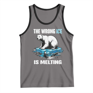 The Wrong Ice is Melting Polar Bear Tank Top Against Ice Environmental Activist Protest TS02 Deep Heather Black Print Your Wear