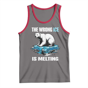 The Wrong Ice is Melting Polar Bear Tank Top Against Ice Environmental Activist Protest TS02 Deep Heather Red Print Your Wear